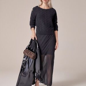 NWT $148 J. CREW Cable-knit sweater with buttons in Supersoft yarn L
